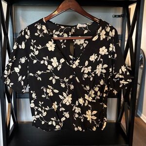 Sienna Sky Black and White Floral Top